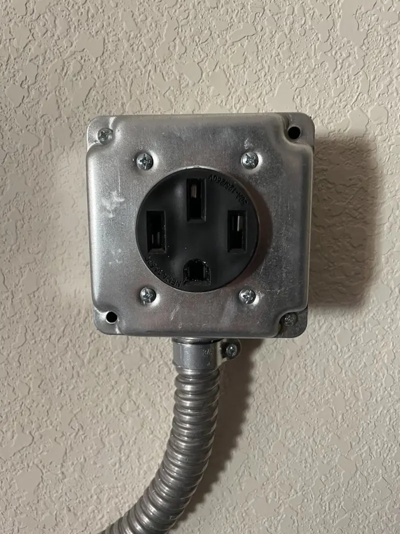 NEMA 14-50 outlet installed for Electrical Panel Upgrade in Modesto